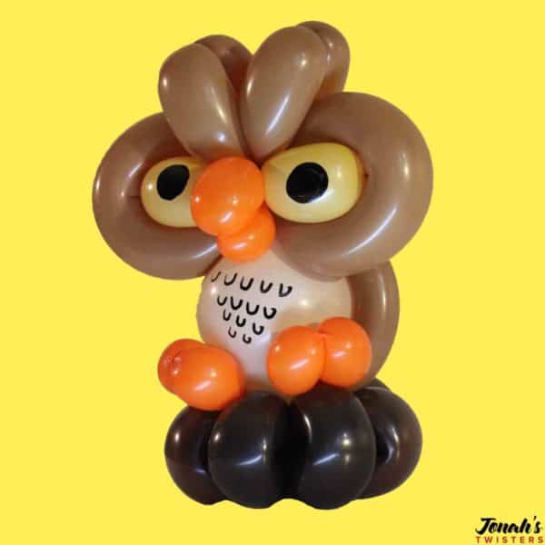 An owl made out of balloons