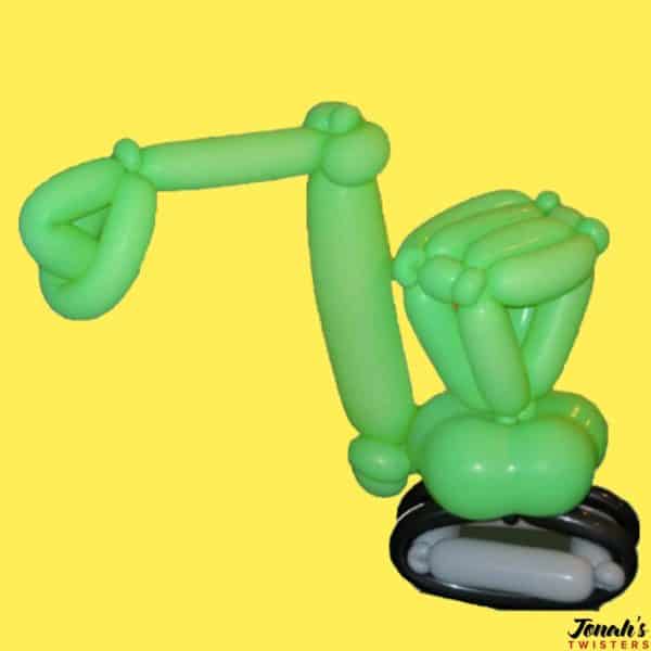 An excavator made out of balloons