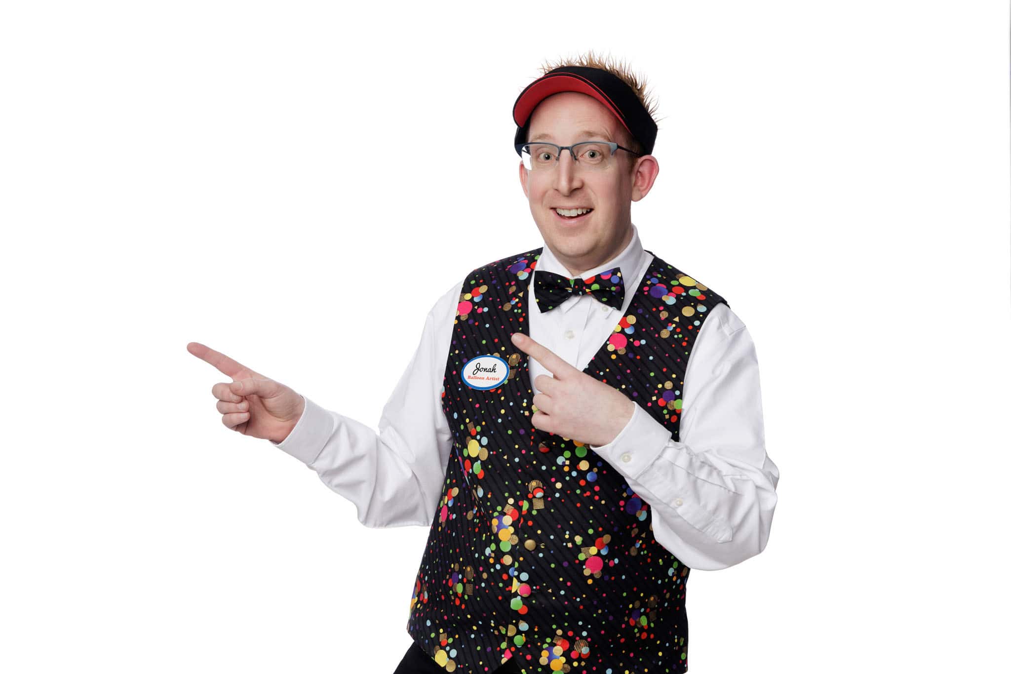 Jonah looking to left as a next level balloon artist