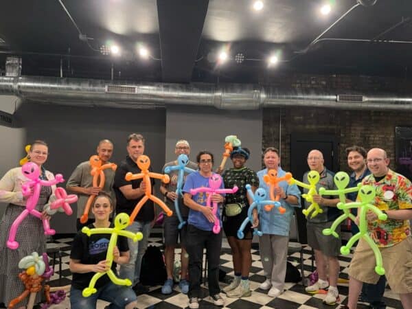Balloon workshop final creations of aliens
