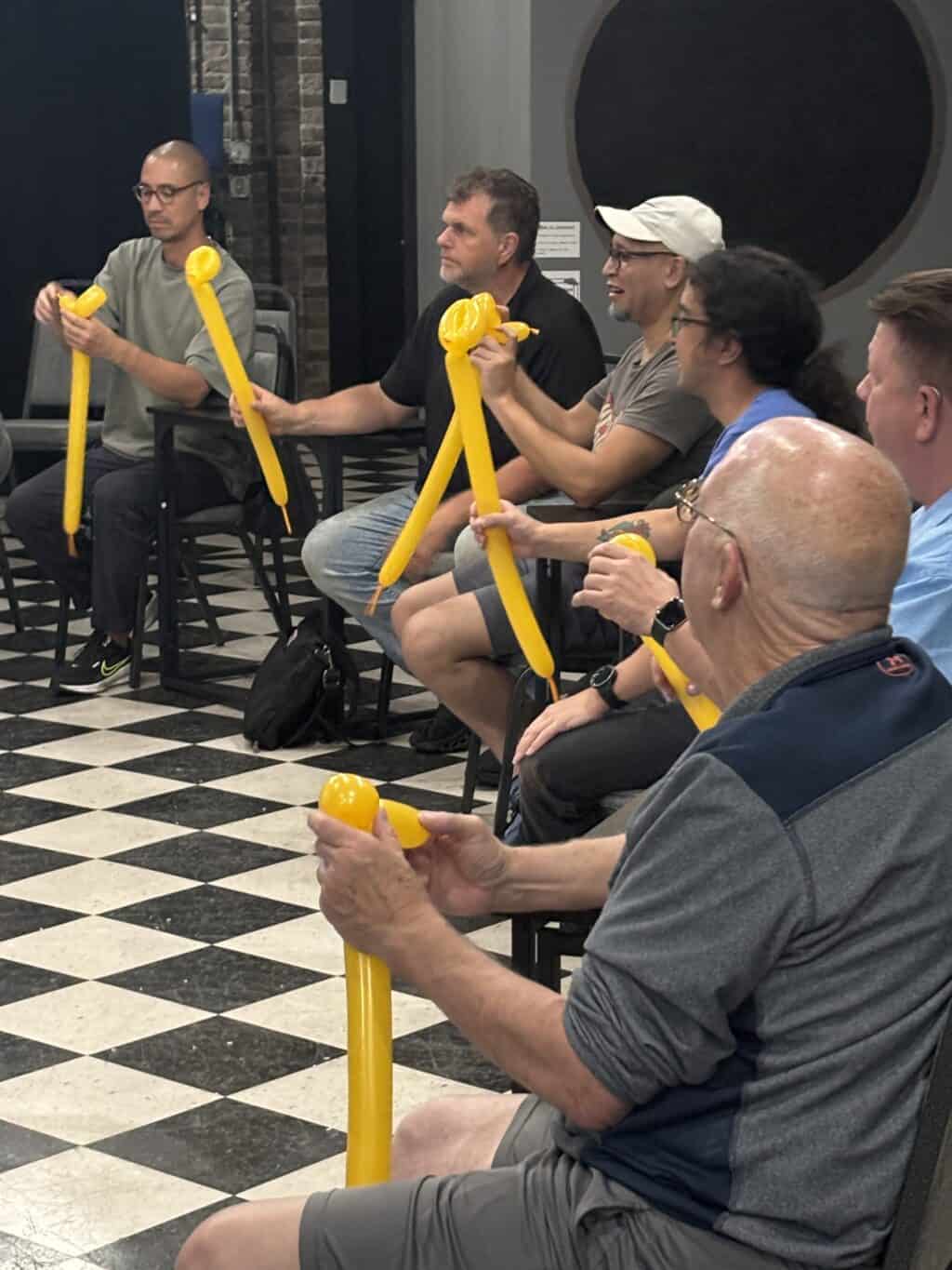 Balloon class, adults learn balloons